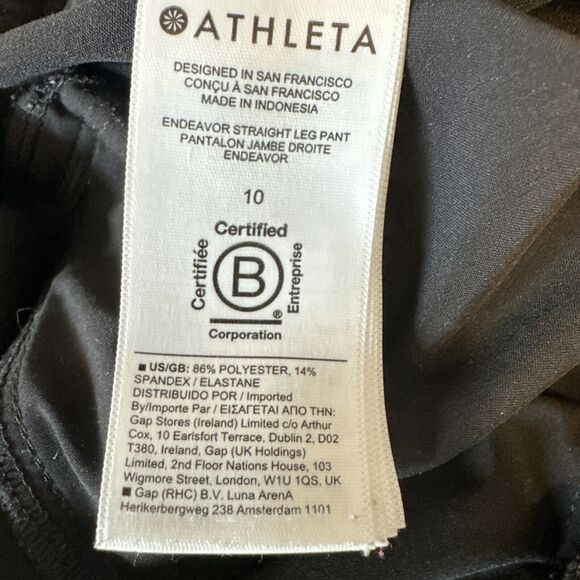 Athleta Womens Endeavor Straight Leg Pants Size 10 Black Pockets Drawstring - Picture 6 of 6